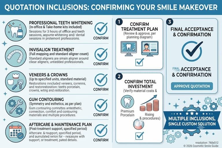 checklist graphic of quotation inclusions to confirm
