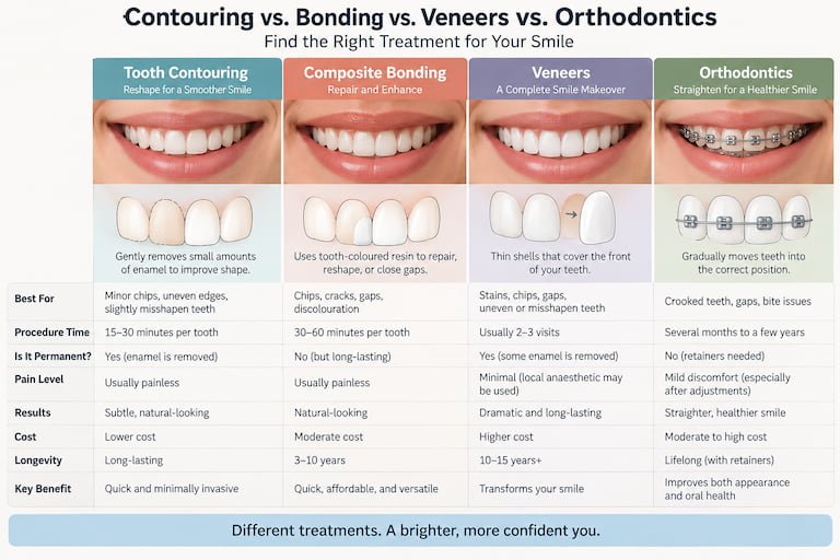 Teeth Contouring vs Dental Veneers